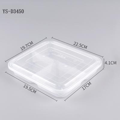 China Biodegradable Lunch Microwave Food Prep Containers 3 Compartment Plastic Take Out Bento Lunch Box For Sale for sale