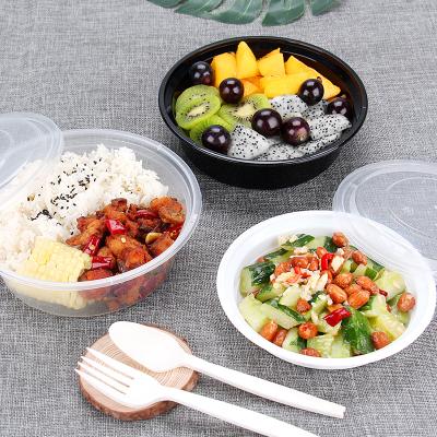 China Microwavable Disposable Catering Food Round Bowl Containers 750ml Plastic Disposable Takeout Boxes For Sale for sale