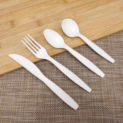 China Environmental protection disposable corn srarch fork spoon disposable white knife with new arrival for sale