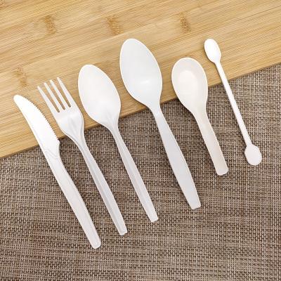 China Popular Disposable Degradable Disposable Cornstarch Knives, Forks And Spoons Coffee Stick With Environmental for sale