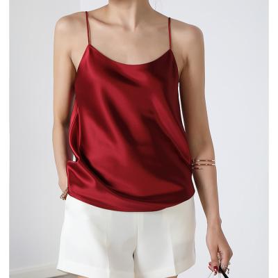 China OEM ODM Breathable Custom Made Luxury 100% Silk Satin 16mm 19mm 22mm Mulbery Ladies Silk Camisole Tops for sale