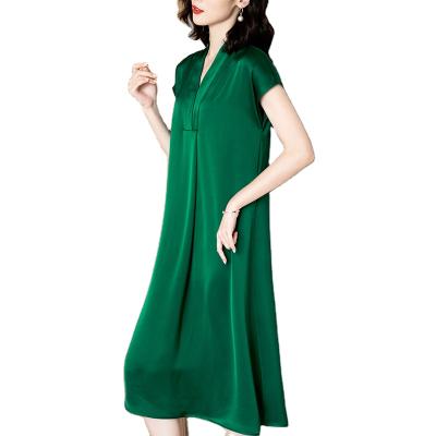 China OEM ODM 100% Acetate Breathable Silk Fabric Robe Loose Casual Dress Night Dresses For Woman for sale