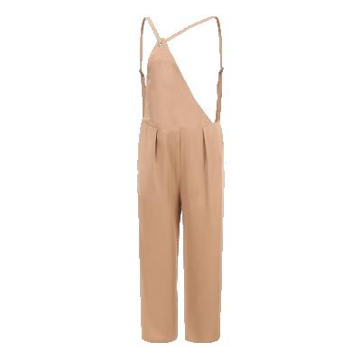 China New Design Autumn Women Breathable Solid Color Suspender Loose Casual Pants for sale