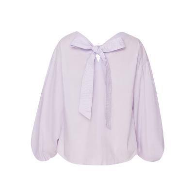 China Top Selling Plus Size Beautiful V-Neckline Smocked Slap Women's Long Casual Puff Sleeve Blouse for sale