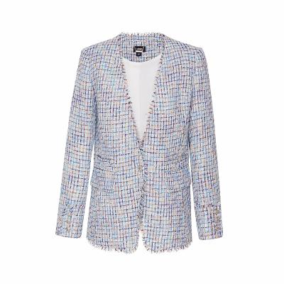 China OEM Fashion Tweed Jacket Elegant Lady Breathable Short Style Blazer for sale