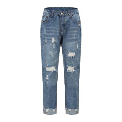 China OEM ODM Breathable Distressed Hole Skinny Womens Jeans Pants for sale