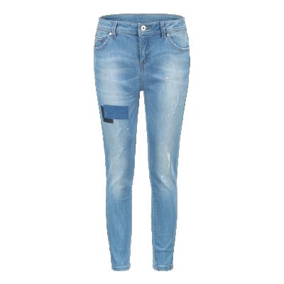 China OEM ODM New Fashion Breathable Custom Good Quality Patch Stitching Wash Women Jeans Casual Pants for sale