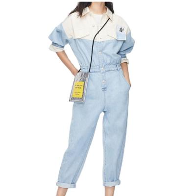 China OEM ODM High Waist Style Breathable Denim Ladies Casual Overalls for sale