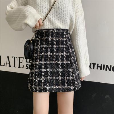 China OEM ODM Breathable Tweed Plaid Skirt Office Lady Skirt for sale