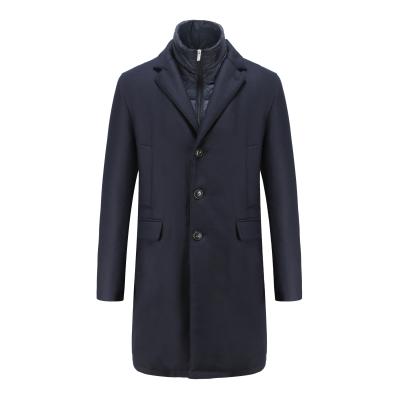 China Anti-Wrinkle OEM ODM Business Casual Wear Custom High End Men's 100% Organic Wool Coat Long for sale