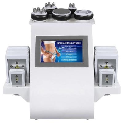 China New Arrival 40K Cavitation Vacuum Radio Frequency Ultrasonic Laser 8 Face Lift Pads Lipo Laser Body Slimming Machine For Spa Touch Screen for sale