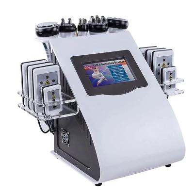 China Face Lift 6 in 1 40K Cavitation Vacuum Radio Frequency Ultrasonic Laser 8 Pads Lipo Laser Slimming Machine for Home Use for sale