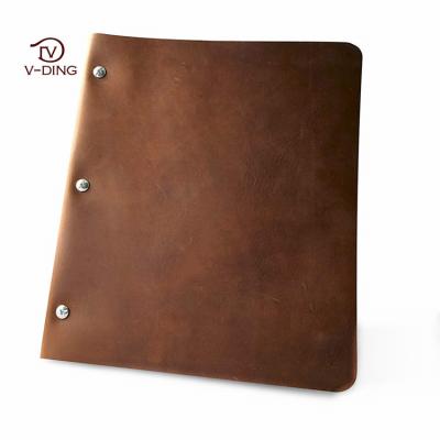 China Hotel.Restaurant.Dining Hall Pu Leather A4/8.5x11 inch soft cover restaurant menu cover with screws for sale