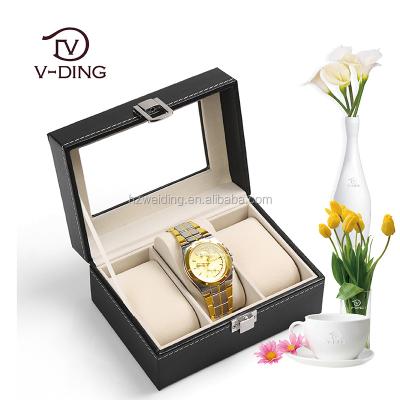 China Eco - Friendly Leather Packaging 3 Slot Box Watch for sale