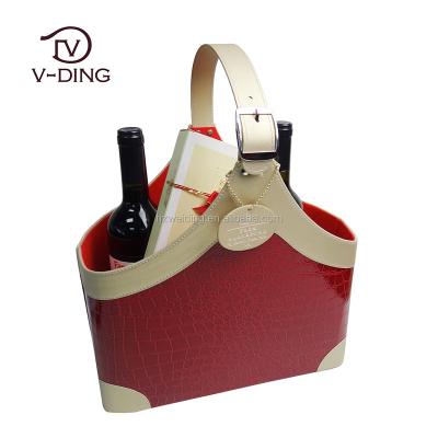 China Sustainable PU Leather Gift Baskets for sale