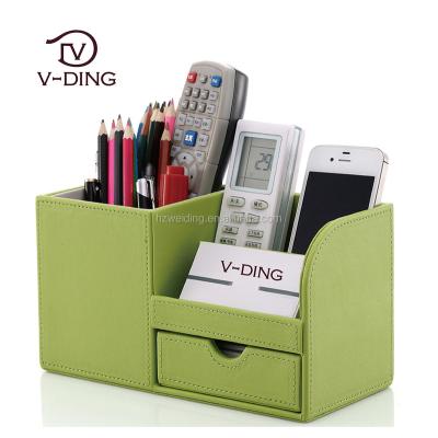 China Office Storage Desk Leather Pen Holder for sale