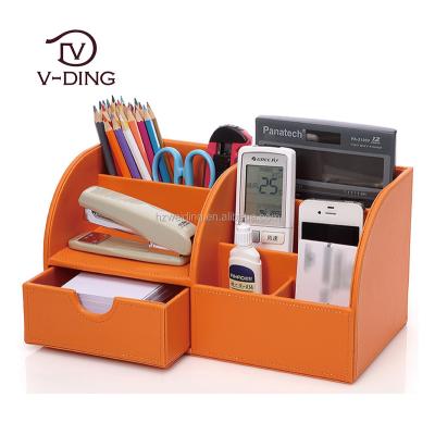 China PU Leather Desktop Storage Office Storage Box for sale