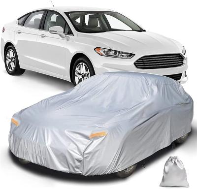 China Strong Polyester Water Resistant HOTO Outdoor Sunscreen Car Cover Windproof Waterproof All Weather Scratch for sale