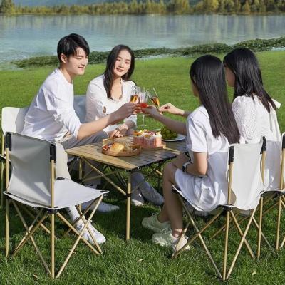 China HOTO Aluminum Foldable Portable Outdoor Picnic Table Camping Tables And Chairs And Chair Camp Furniture Easy-Carry Set for sale