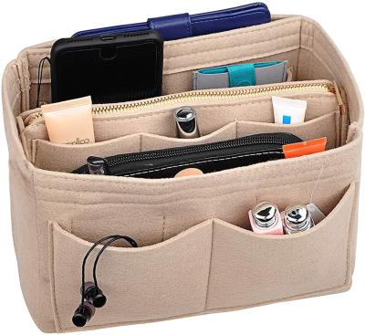 China Eco-friendly Multi-pocket Purse Organizer Insert Felt Purse Organizer Felt Bag Organizer for sale