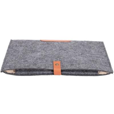 China Amazon Sale Felt Laptop Sleeve Button Closure Design Hot Green Felt Laptop Bag For Promotion for sale