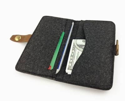 China RFID Wallet Pouch Bag and Wool Felt Card Holder Felt Coin Purse Coin Pouch for sale