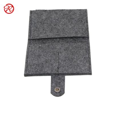 China Stylish Eco-Friendly Gray Felt Travel Passport Holder with Credit Card Slots for sale