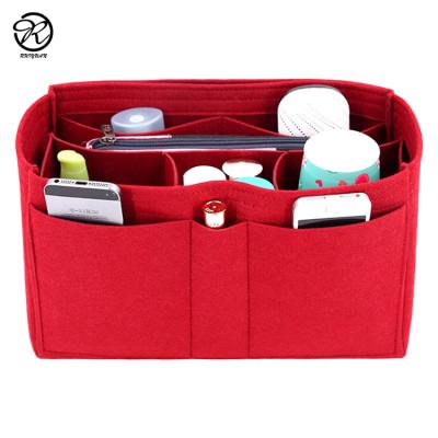 China NATIONAL High Quality Felt Rivet Cosmetic Makeup Bag Removable Purse Organizer Storage Insert Case for sale