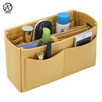 China 2019 Eco-friendly Felt Makeup Bag Organizer Women Pinch Insert Bag Organizer Travel Felt Cosmetic Bag for sale