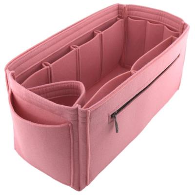 China Durable 13 Pockets Portable Handmade Cosmetic Felt Bag In Bag Insert Organizer For Handbag for sale