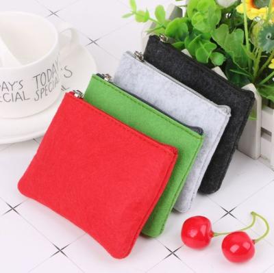 China Fashion Women Men Girls Kids Simple Fashion Coin Purse Card Holder Wallet Clutch Small Change Soft Felt Key Bag New for sale