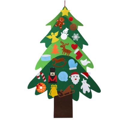 China Christamas Decoration Christmas Decoration DIY Gifts Felt Christmas Wall Tree With Ornament Set For Kids for sale