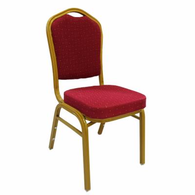 China Hotel Chair Latest Luxury Elegant Metal Red Fabric Hotel Banquet Dining Wedding Hall Chair Sale for sale