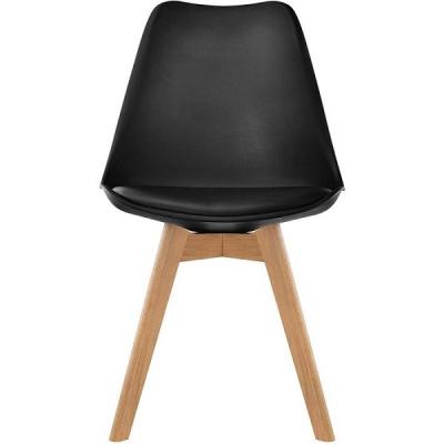 China Cooling Factory Direct Sale  home kitchen restaurant cafe PP seat beech legs Polypropylene  wholesale modern dining chair with wood legs for sale