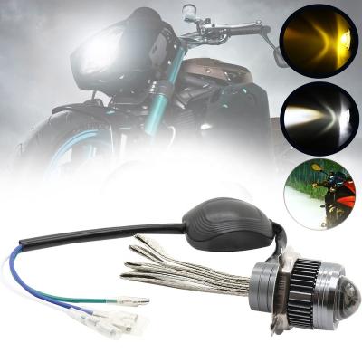 China H4 Motorcycle Headlight High Beam LED 12V 20W Aviation Aluminum Front Lights White Yellow H4 Two Tone for sale