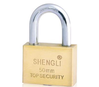 China SHENGLI Factory Cheap and Popular Wholesale Brass Square Shape Brass Padlock with Vane Keys for sale