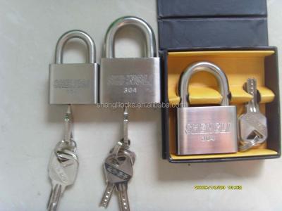 China Marines Zhejiang Pujiang ShengLi Square Type Atom Stainless Steel Padlock for sale