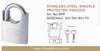 China 304 Stainless Steel Factory Price Stainless Steel Shackle Protected Padlock With Brass Keys for sale