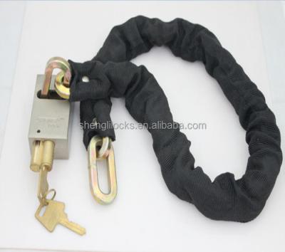 China High security hardened solid chain steel anti-theft padlock for sale