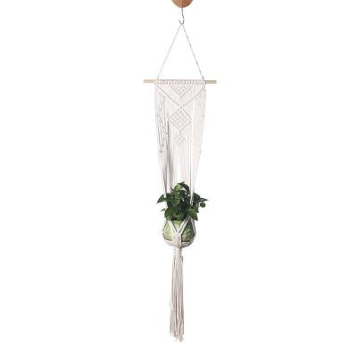 China 4 Air Cotton Macrame Macrame Plant Handcrafted Indoor Hanger Wall Hanging Decor Handmade Home Accessories Decoration Set for sale