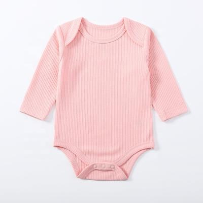 China 2023 Wholesale Newborn Comfortable Jumpsuit Baby Romper Infant Long Sleeve Snap Button Infant Jumpsuit for sale