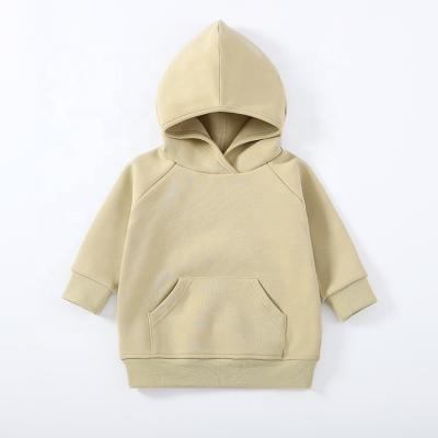 China Hot Sale Kids Anti-pilling Hooded Pullover Toddler Baby Boy Girls Clothes Simple Solid Hoodie Sweatshirt Full Autumn Winter Hoodies Coat for sale