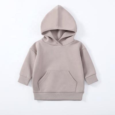 China Anti-pilling spring and autumn children plain basic hooded sweatshirts spring baby knit hoodie toddler cotton hoodies for sale