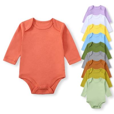 China Cozy baby clothes 100% cotton organic baby romper baby clothes snap along button jumpsuit infant baby sleeve tops for sale