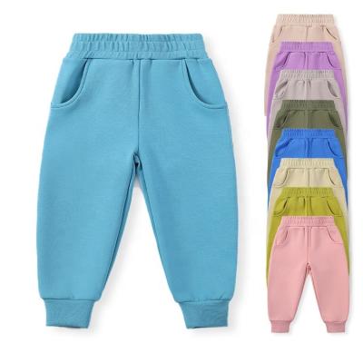 China Baby Organic Cotton Anti-pilling Pants Children Kids Casual Long Pants Sweater Pants Preschool Children's Sports Pants for sale