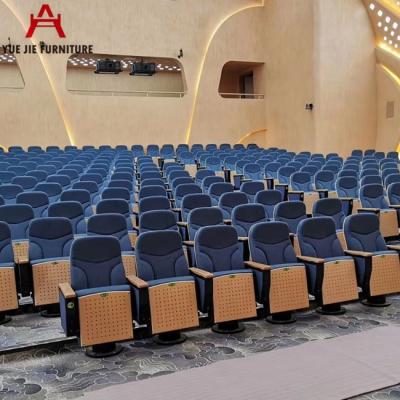 China High Quality Commercial Furniture Auditorium Chair Fabric Folding Chair With Notepad for sale