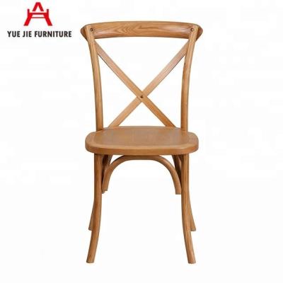 China High Quality Solid Wood Stackable Wooden Cross Back Chair for sale