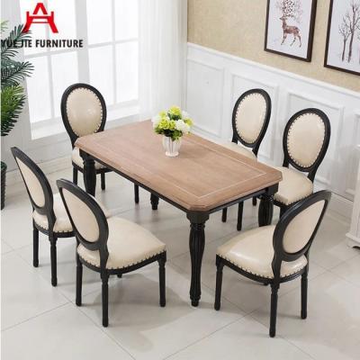 China Solid wood rental wooden banquet table and chairs for sale