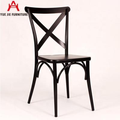 China European Modern Metal Cross Black Furntiure Living Back Chair for sale