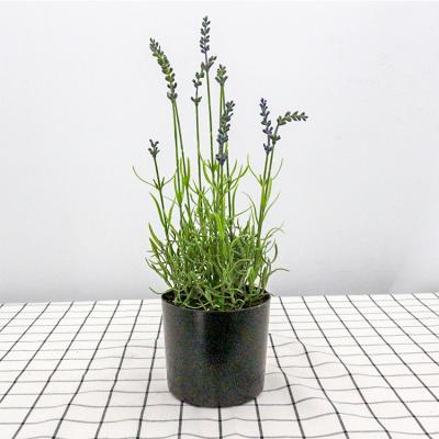 China Wholesale Artificial Lavender Bonsai Flower Plant Environmental Friendly Artificial Purple Potted Flower for sale